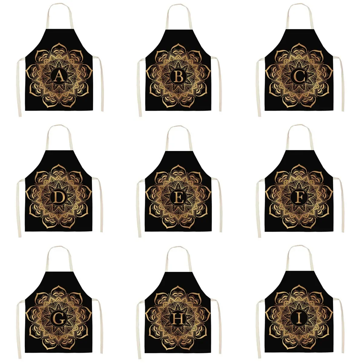 

Фартуки для уборки дома и кухни, фартуки из хлопка и льна с золотистыми и черными буквами для взрослых, Детский фартук