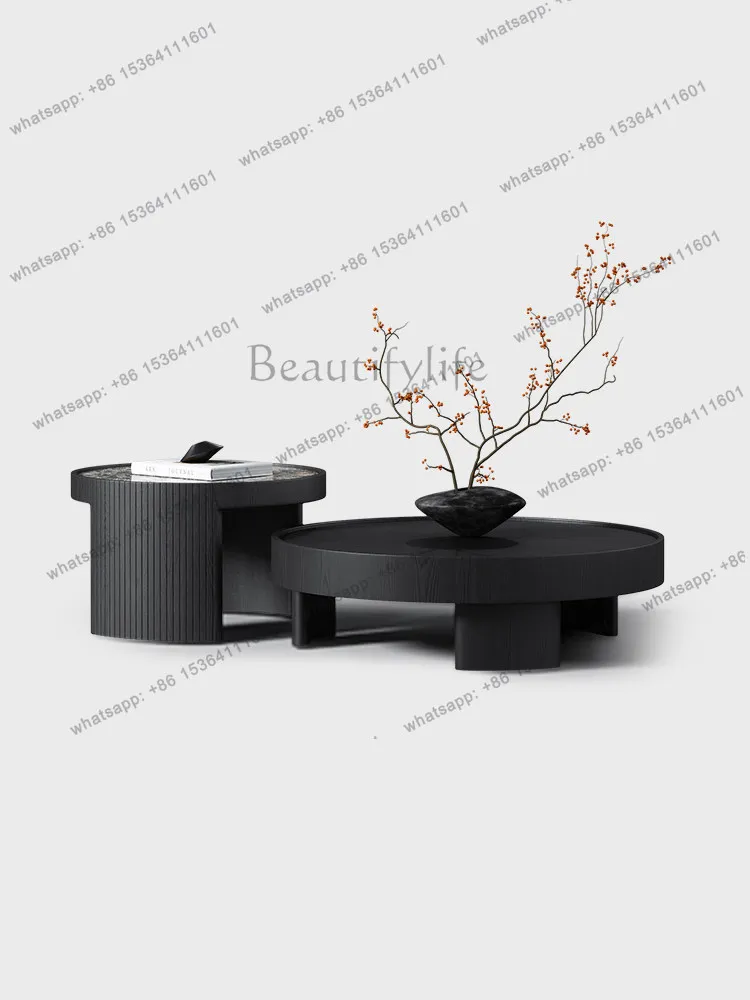 Natural luxury stone round coffee table living room home modern minimalist marble coffee table