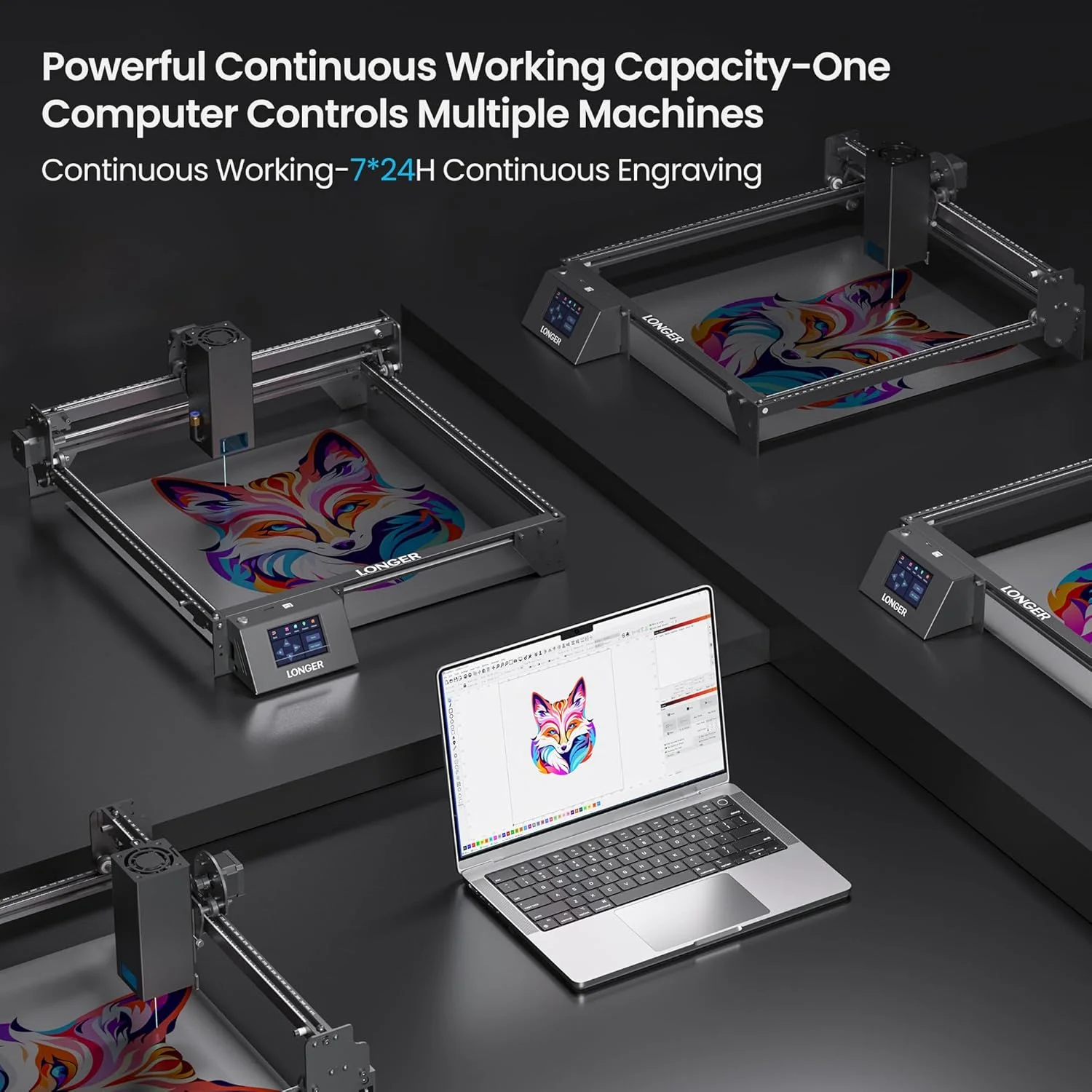 LANGER RAY5 20W Laser-graveur 130W CNC-snijder |   3,5-inch touchscreenmachine voor metaal, glas, hout, leer, industrieel en doe-het-zelf