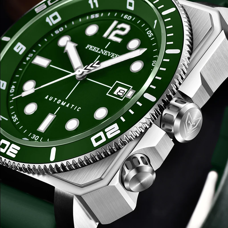 

FEELNEVER New 316L Stainless Steel Sapphire Watch For Men Fashion Business Waterproof Automatic Men's Mechanical Wristwatches