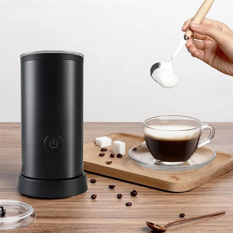 Household Electric Milk Frothers Machine Chocolate Mixer Cappuccino Coffee Latte Mixer Portable Blender - Black EU Plug-T33C