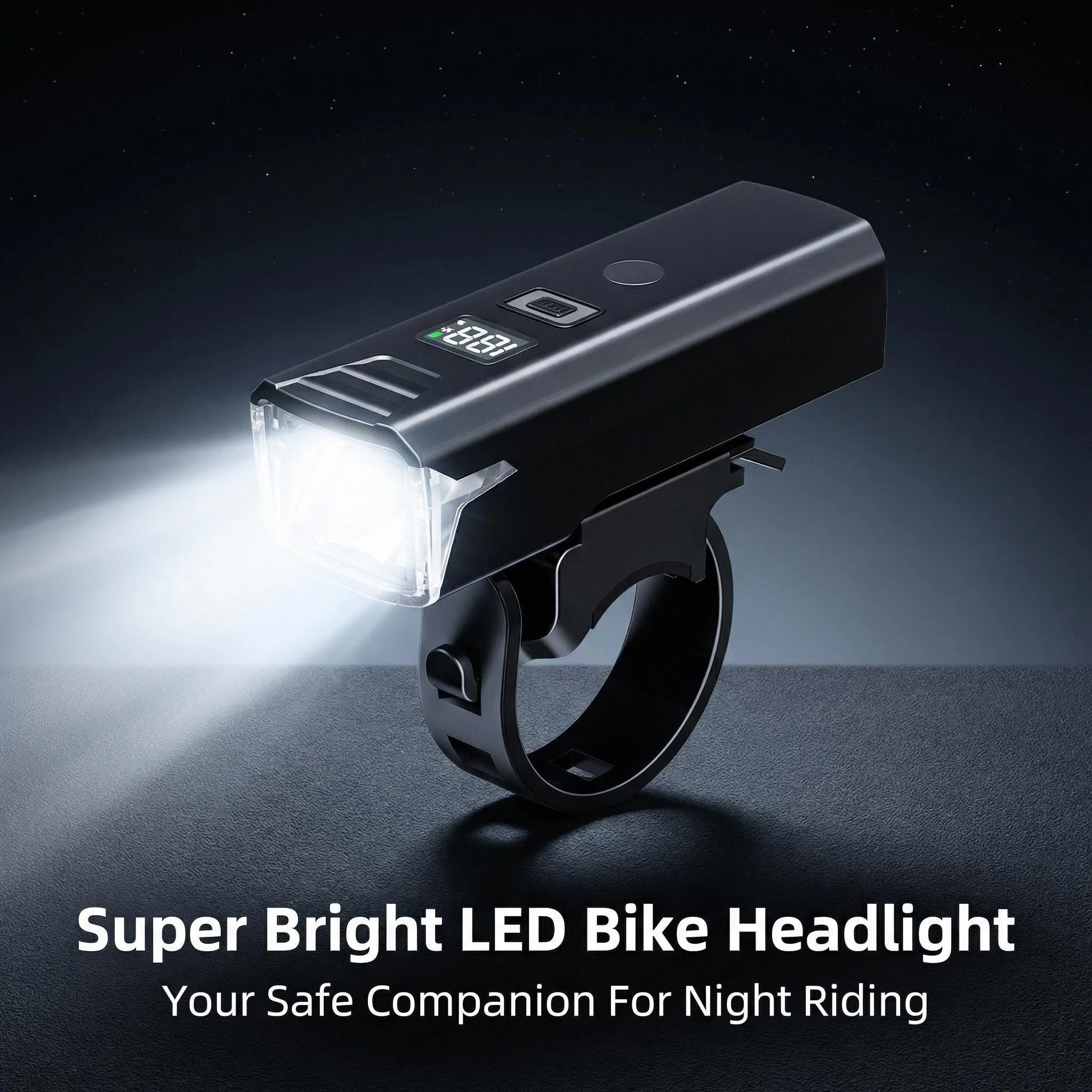 

Super Bright LED Bike Light Set USB-C Rechargeable Front Headlight and Rear Tail Light IPX6 Waterproof Night Riding Flashlight