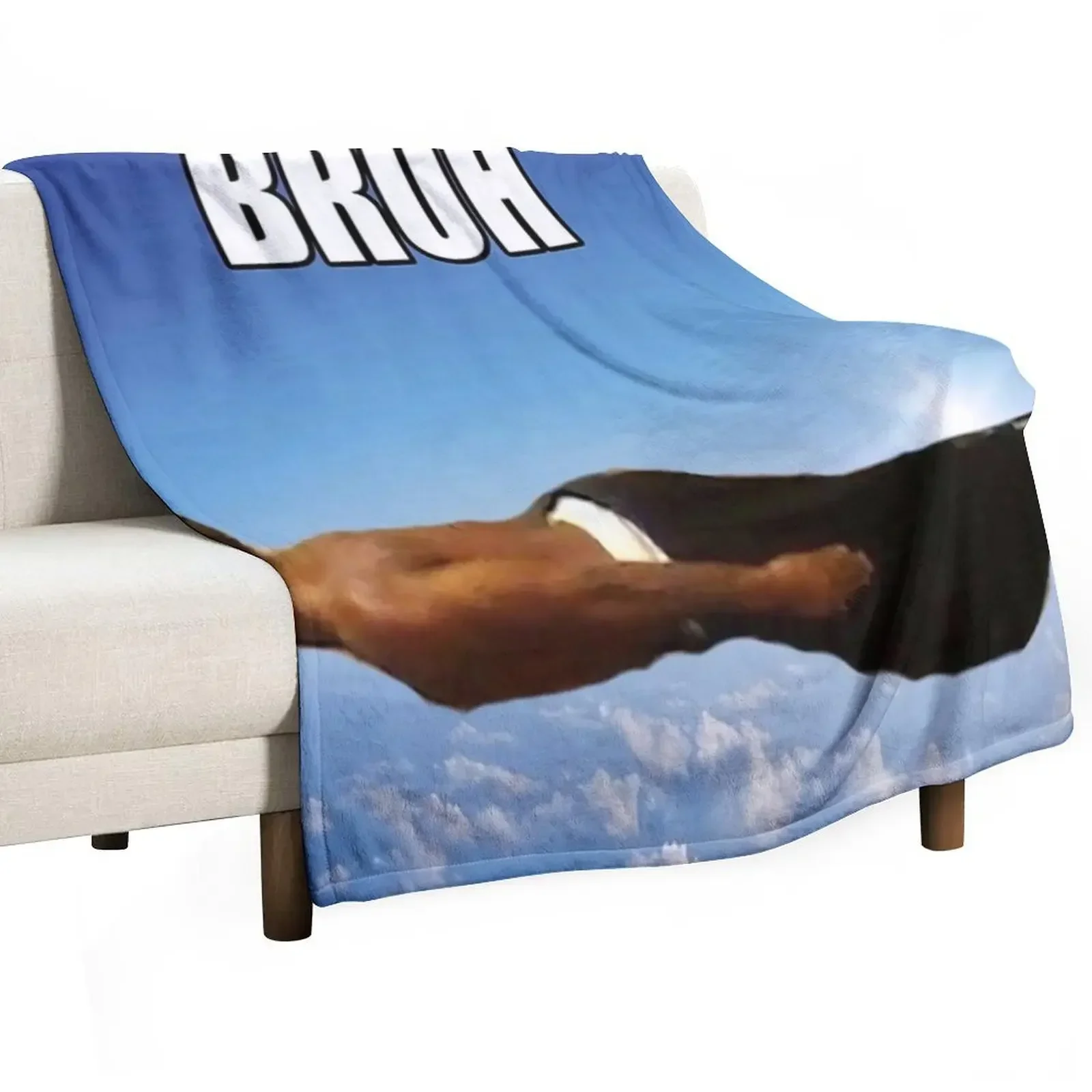 Bruh Flying Meme Throw Blanket Thermal Large Blankets