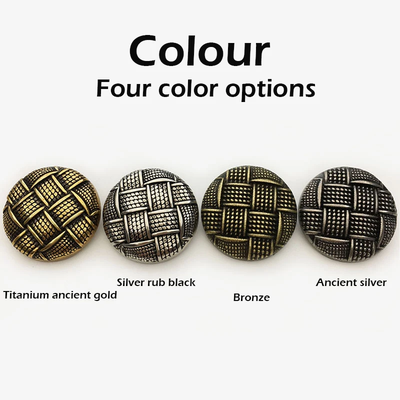 10 stücke 18-25mm Metall Tasten für Kleidung Mode Nähen Taste Jacke Zubehör Material Mesh Oberfläche Männer Mantel kleid Schnalle – Detail 3