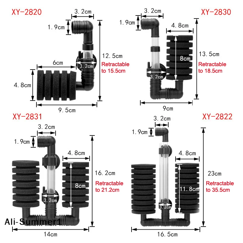 【E】Aquarium Silent Filter Schwamm für Aquarium Luftpumpe Skimmer Biochemischer Schwamm Filter Aquarium Bio Filter Aquarium Praktisch