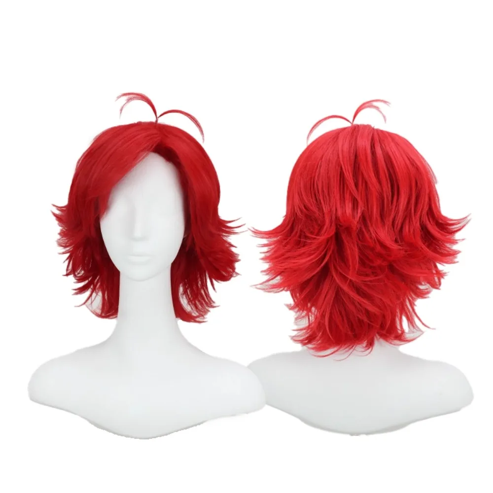 Hazbin Niffty Cosplay Wig Bright Red Anime Bob Hair