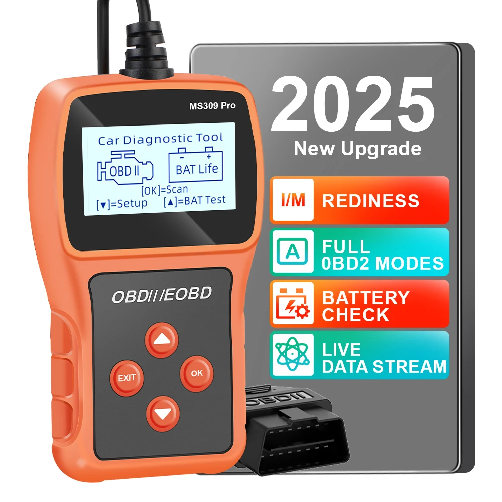 

Проверка системы двигателя OBD2 сканер MS309PRO многоязычный считыватель кодов живых данных тестер батареи автомобильный диагностический инструмент
