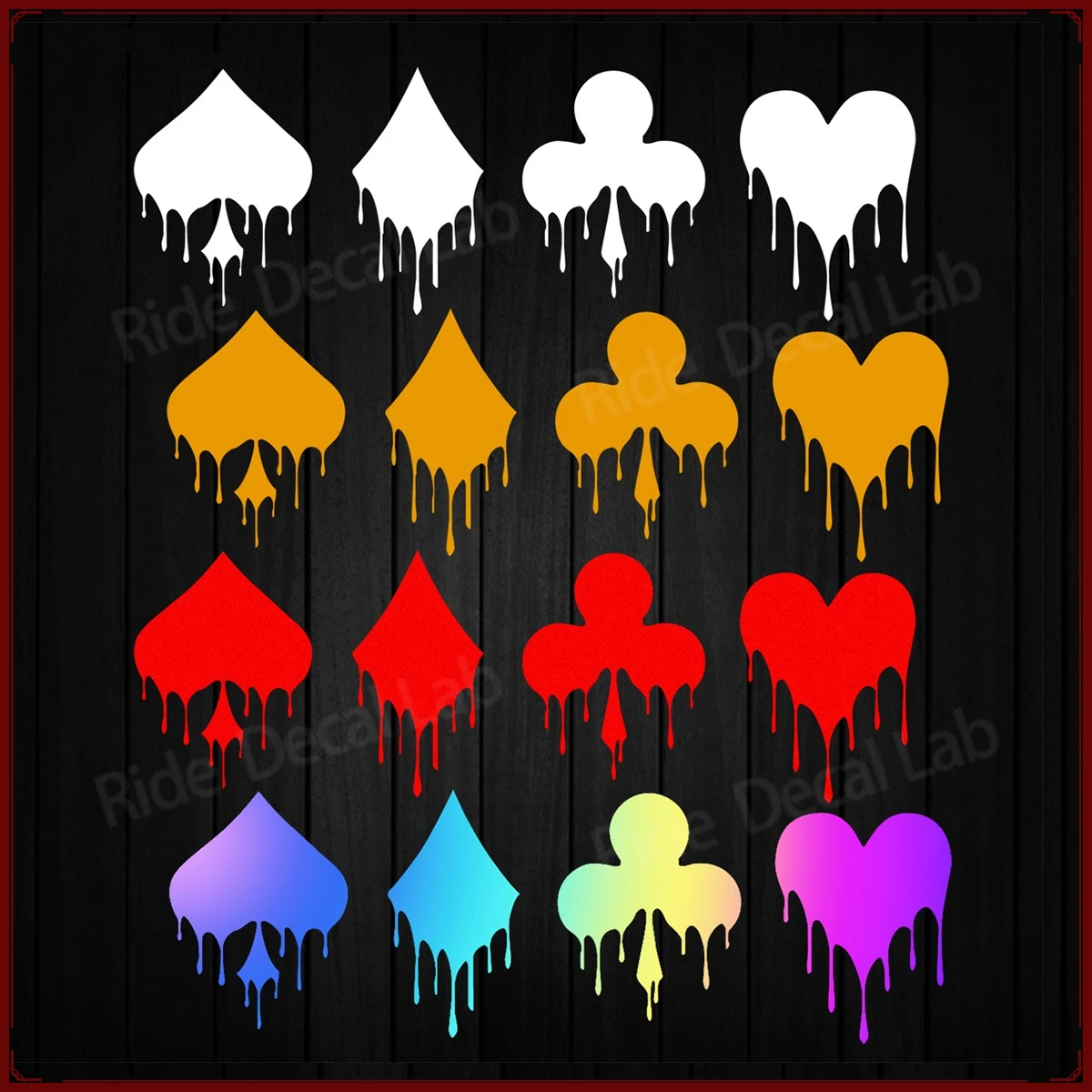 

2PCS Retro Playing Card “Bleeding” Reflective Stickers Car and Motorcycle Accessories Vinyl Waterproof Decals