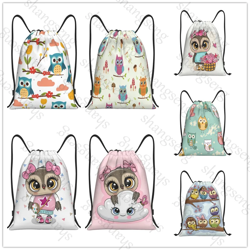 

Drawstring Bag Sports Backpack Bundle Pocket Basketball Bags Boy Birthday Christmas Gifts Shoe Bag Sports Bag Cute owl cartoon