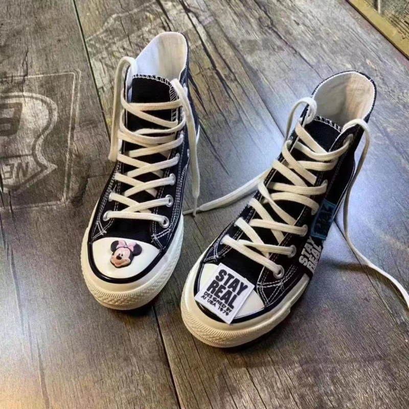 أحذية رياضية قماشية عالية الجودة من ميكي، أحذية تزلج لطيفة للمراهقين، أزياء الشارع، وصول جديد للخريف