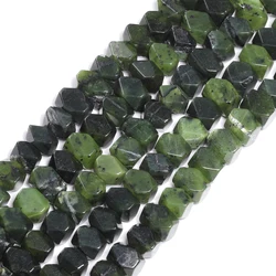 6x11mm AAA Irregular Canada Jade Beads Natural Stone Dark Green Spacer Beads For Jewelry Making Supplies DIY Charms Bracelets