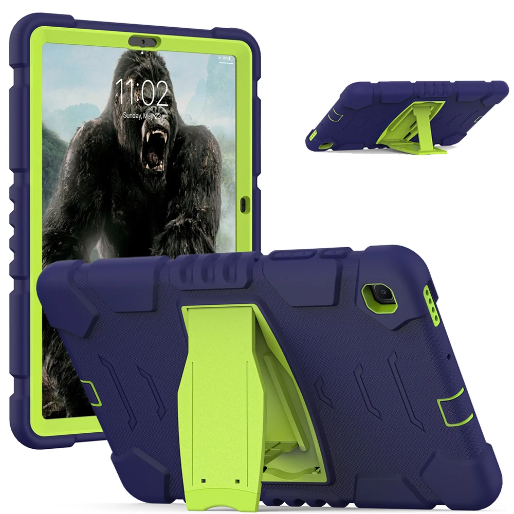 

For Samsung Galaxy Tab S6 Lite 10.4 2020 2022 SM-P610 SM-P615 Case Kid Safe Shockproof Hard PC Silicon Hybrid Stand Tablet Cover