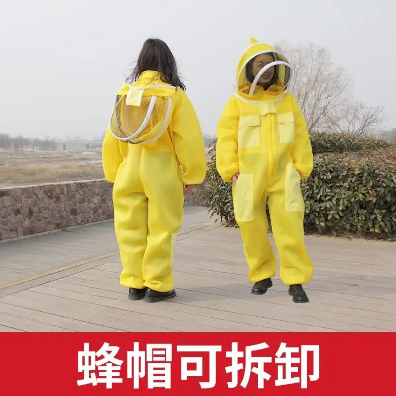 Anti-bee suit, full set of breathable special thickened beekeeping clothing, half body bee protective suit, bee hat, take honey