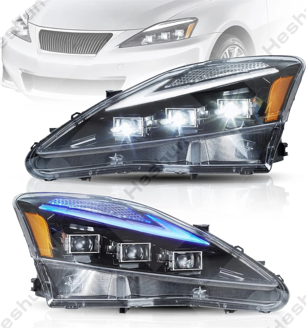 Paar Led Koplampen Voor Lexus Is250 Is250c Is350 Is350c Is220d 2006-2013 Koplamp Met Dynamische Animatie Met Amberkleurige Lampen