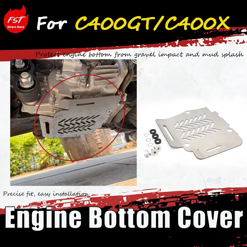 For the C400GT/C400X model, the accessory engine chassis cover and chassis guard plate can be installed without damage.