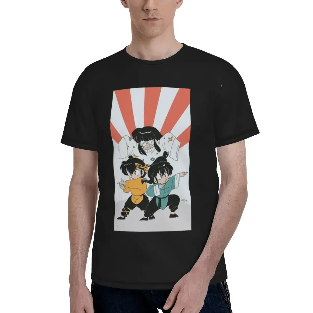 Ranma 1/2 Saotome Pig Girls P Chan T-Shirt for Men polyester T Shirts Men's Tees Short O-Neck Summer Clothes Tops