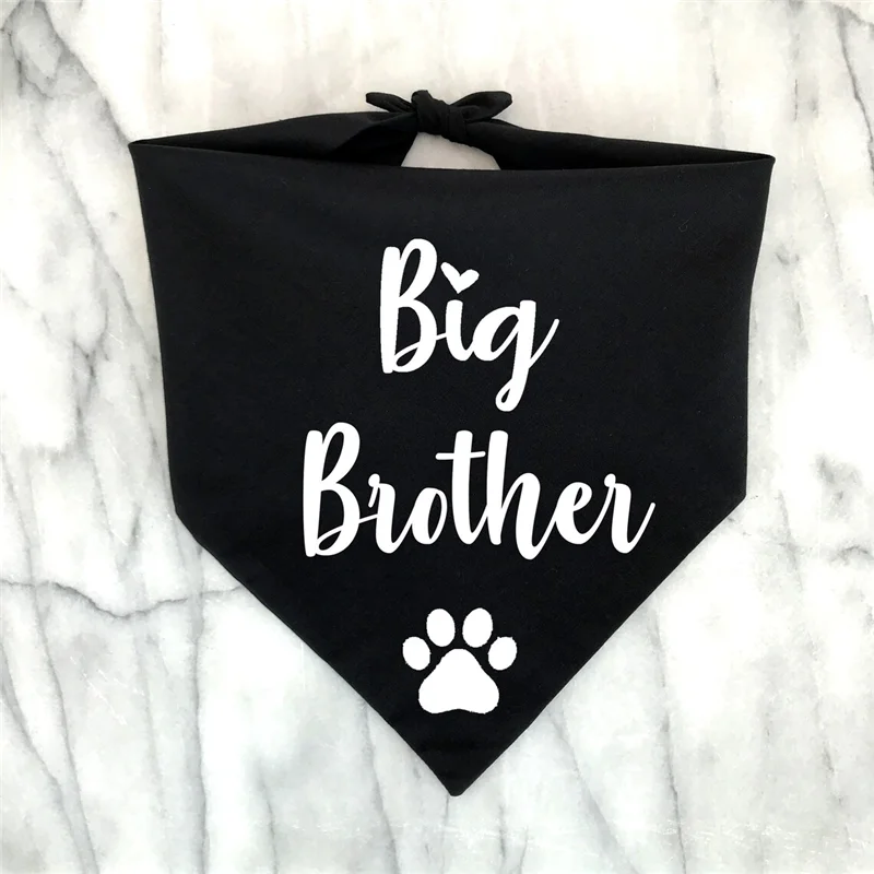 Big Brother Big Sister Dog Bandana Scarf For Baby Announcement Birth Announcement Maternity Photoshoot Natural Party Decoration