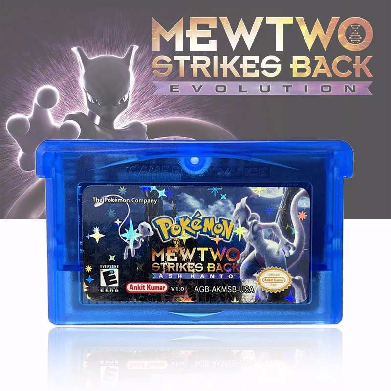 USA-Version Pokemon MEWTWO STRIKES BACK 1 M Flash Cart GBA Spielmodul Videospielkonsole Rom Hack Englisch