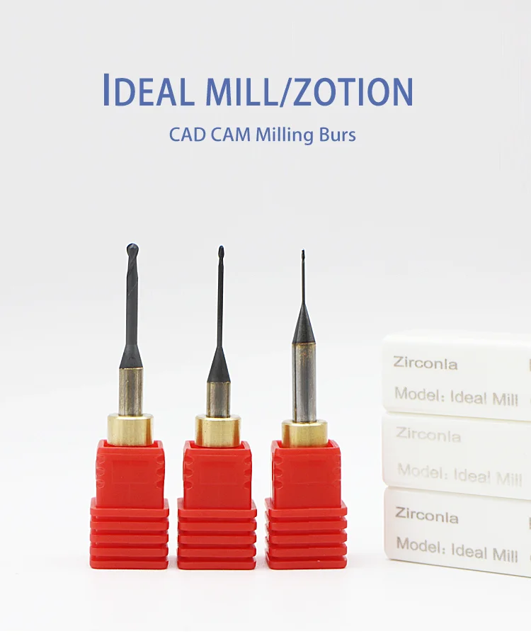 Dental Milling Burs for Zotion/ldeal Mill Zirconia Wax PMMA for Tungsten Carbide Milling Burs CVD