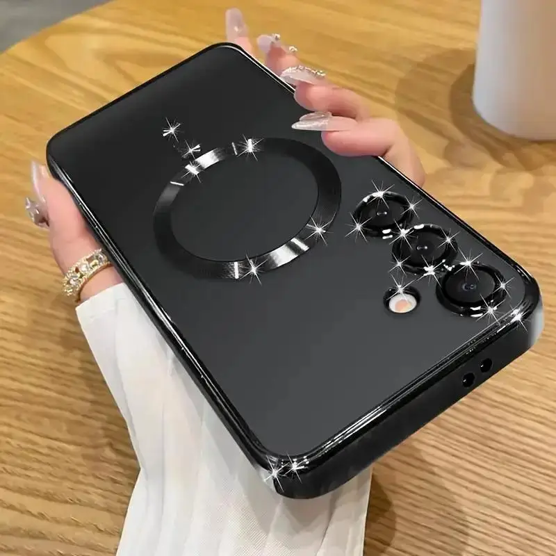 Luxury Electroplated TPU Clear Magnetic Phone Case For Samsung Galaxy A57 A56 A55 A54 A37 A36 A35 A34 A26 A25 A17 A16 A15 A14