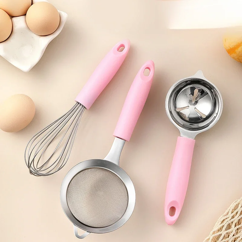 Stainless Steel Whisk Manual Whipping Cream Egg Separator Mixer Household Whisk Baby Supplemental Food