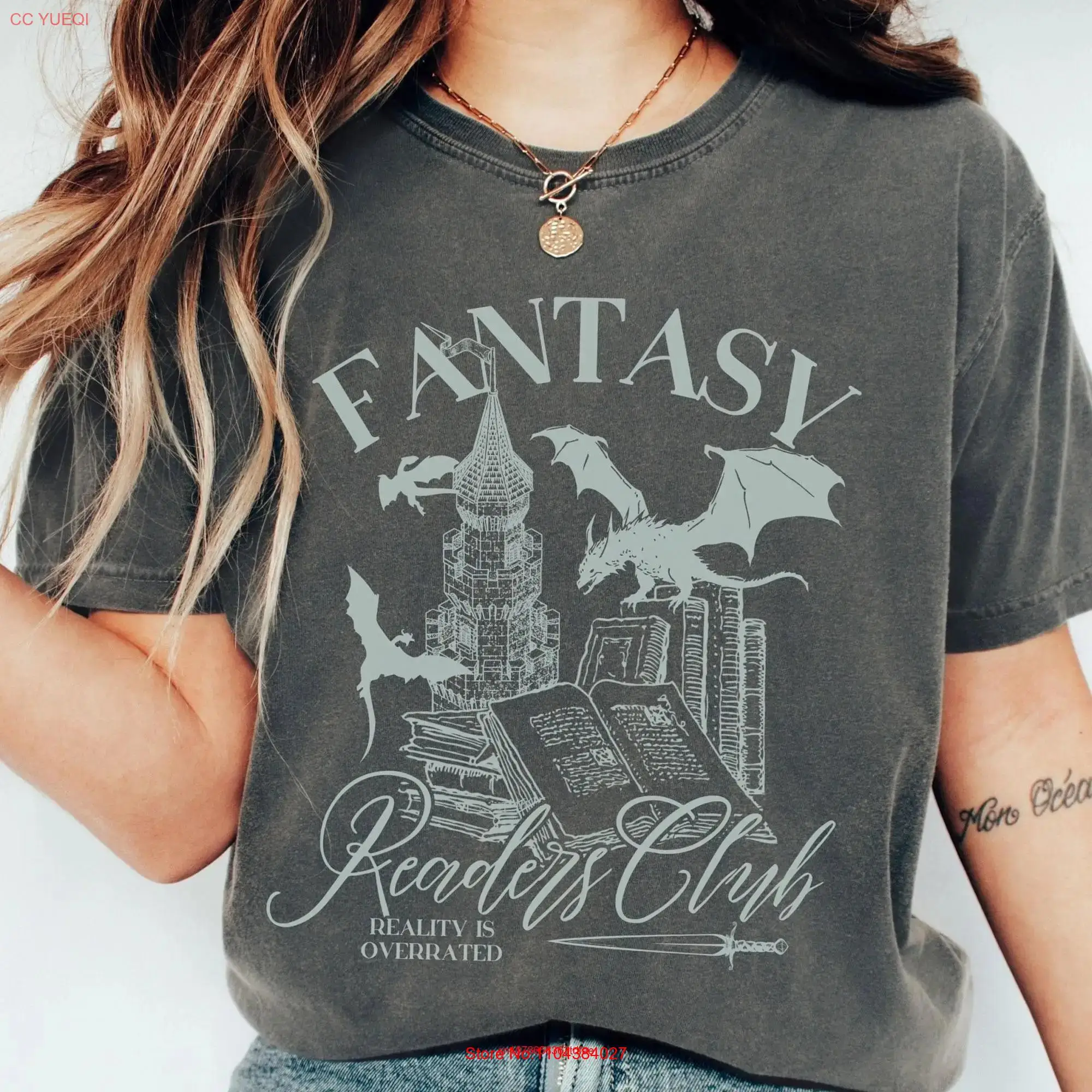 Fantasy Readers T Shirt Bookish Whimsigoth Clothing Dragon Fairycore for Romance Book Lovers Reality is Overrated