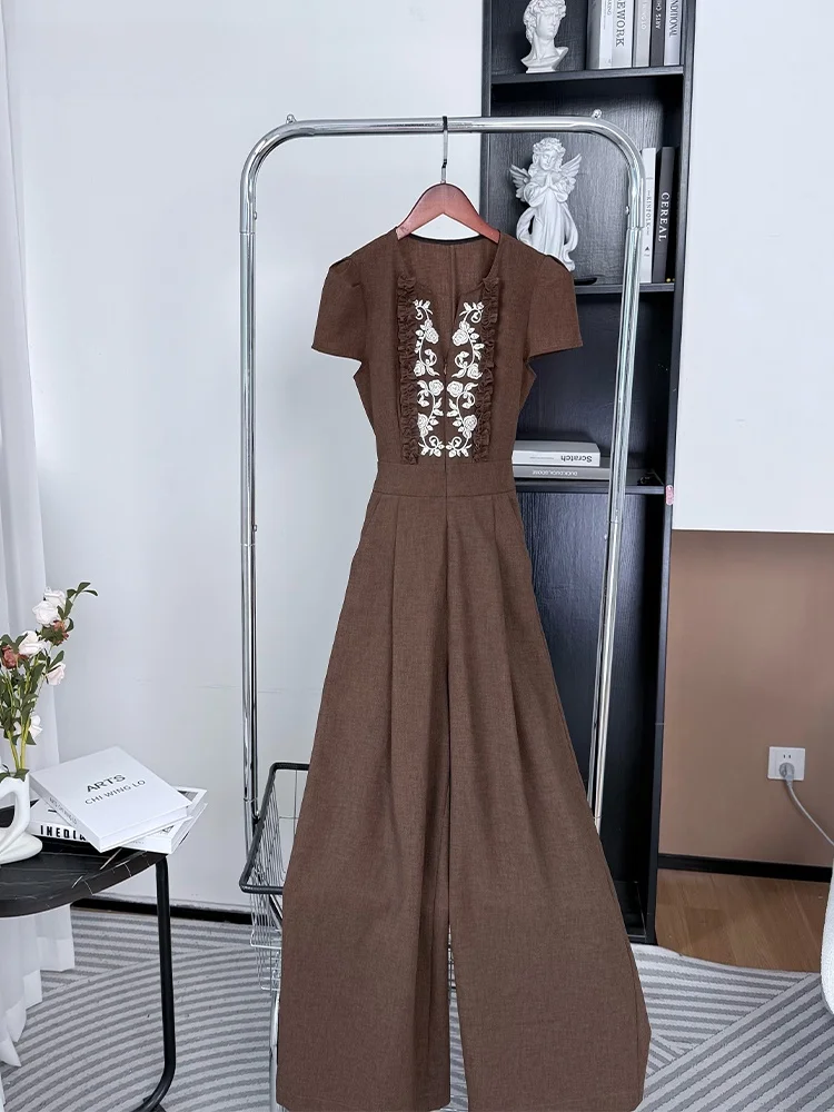 

Женский комбинезон La Chapelle с высокой талией и широкими штанинами, утягивающий, элегантный, модный, омолаживающий, очень красивый