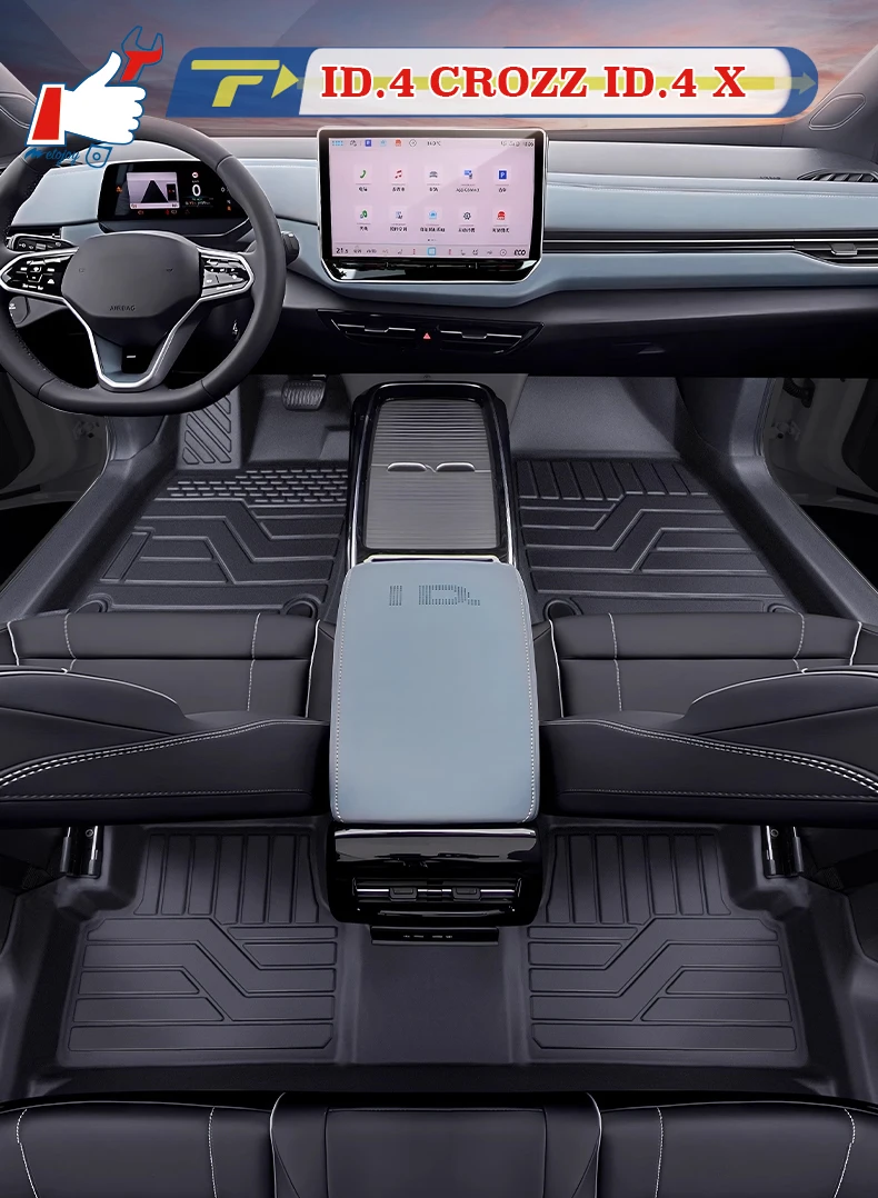 

Left-hand Drive Car Floor Mat For Vw ID.4 CROZZ ID.4 X Full-Surrounded Foot Mat Mat Floor Liner Floor Carpet Water-proof Mat