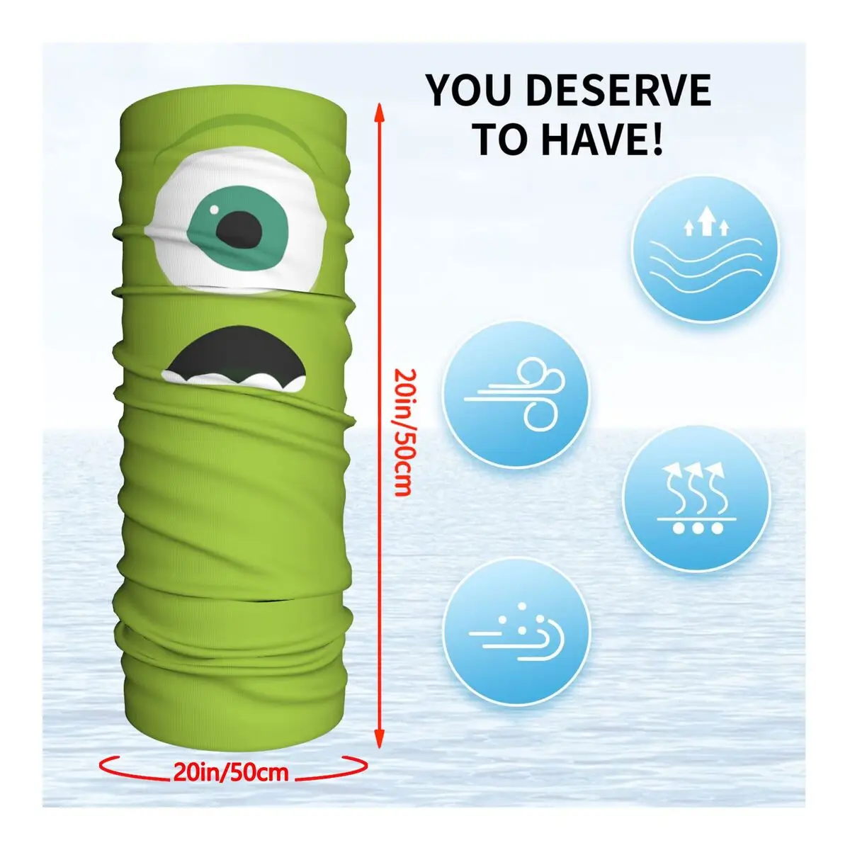 Mike Wazowski Headband Neck Warmer Men Ski Running Tube Scarf Medical Nurse Face Bandana Gaiter