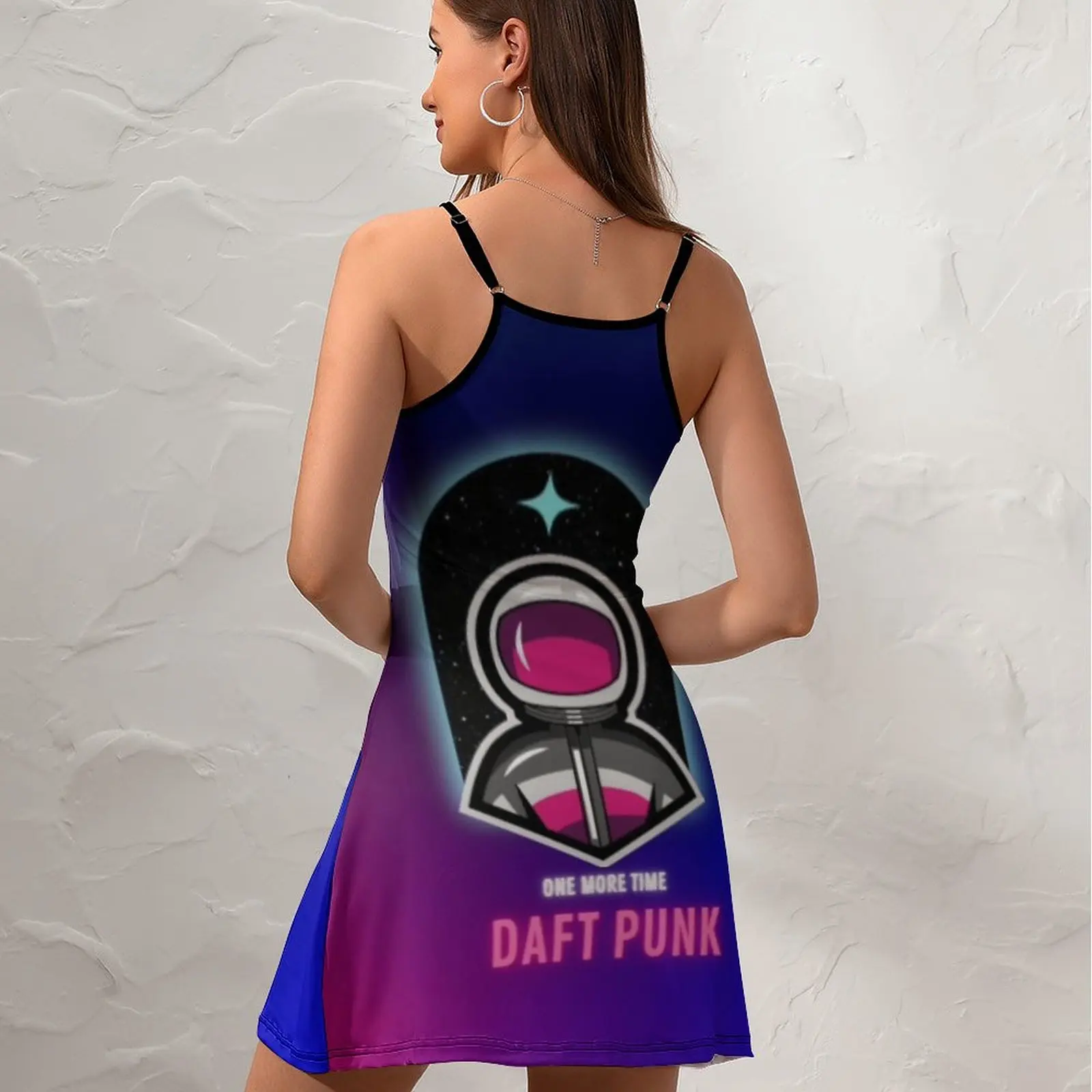 Daft Punk Polo Shirt  Women's Sling Dress Humor Graphic Strappy Dress Classic Sexy  Woman's Gown  Vacations