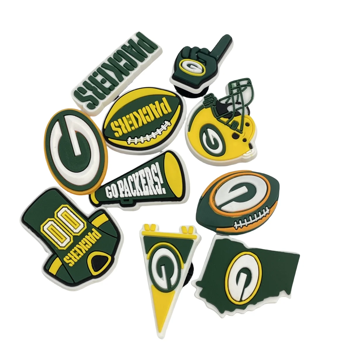 10pcs Sports Ball Shoe Charm for Clogs Bubble Slides Sandals PVC Decorations Accessories  Football Series for kids Gifts