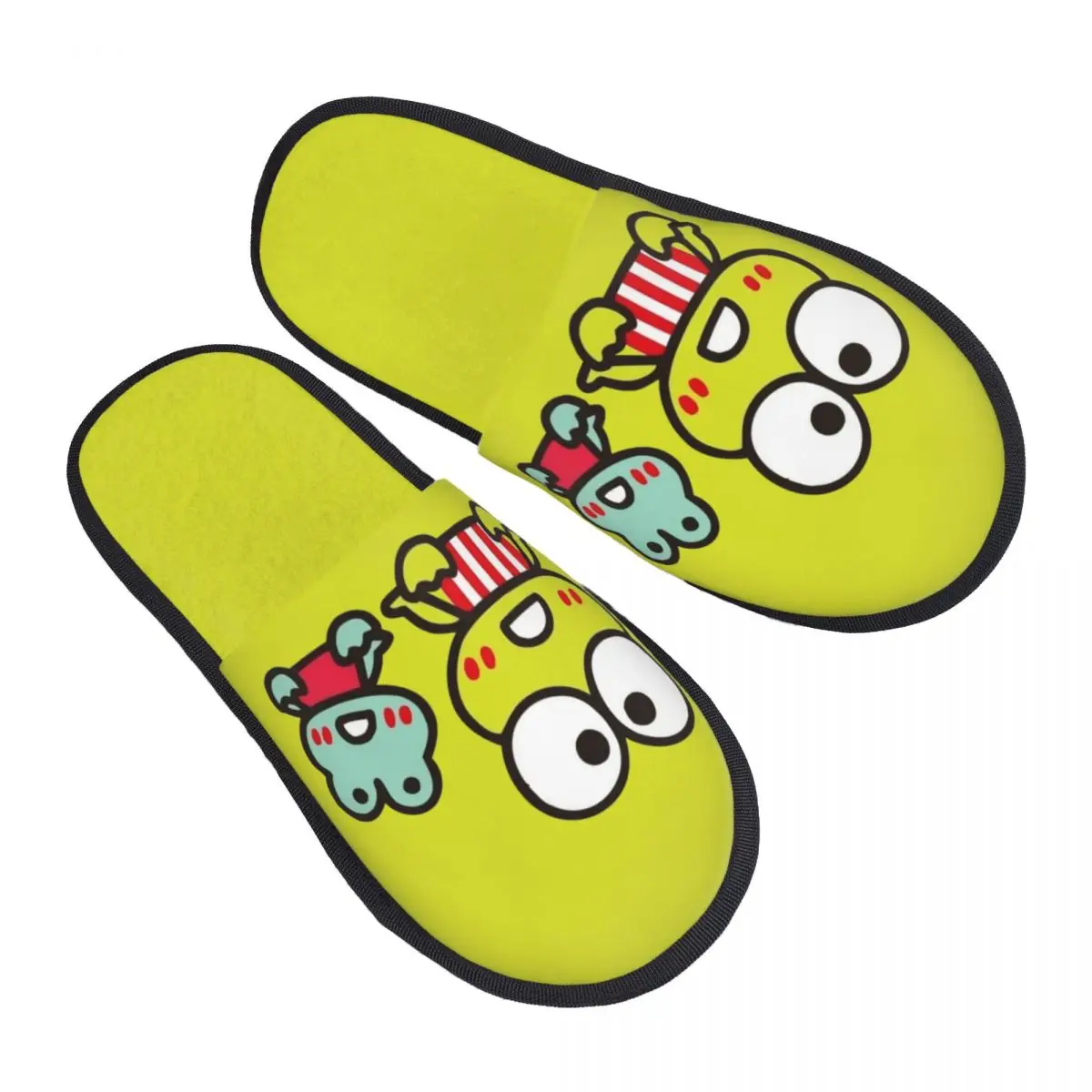 

Custom KeroKeroKeroppi Cartoon Memory Foam Slippers Women Soft Warm House Slippers