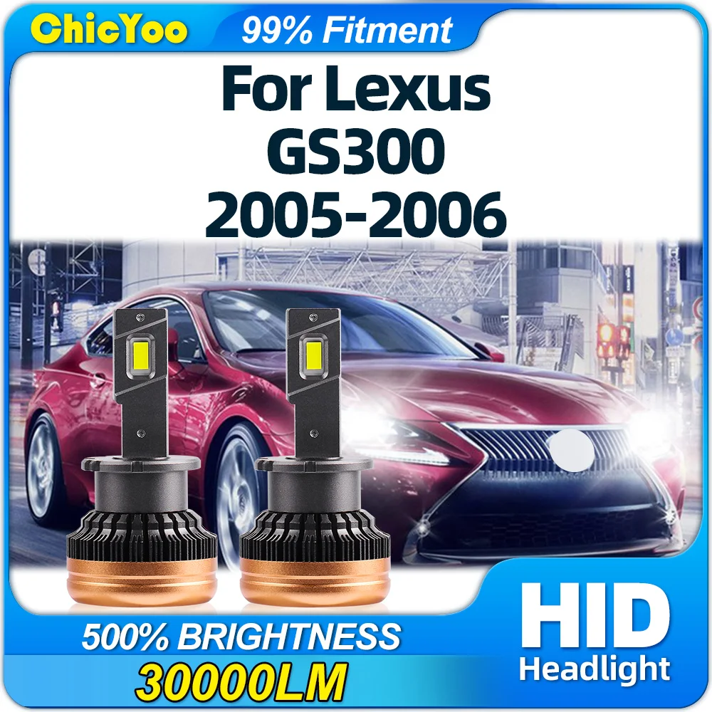 

30000LM LED Headlight Bulbs 6000K White Plug and Play Xenon HID Lights 12V Single Copper Tube For Lexus GS300 2005 2006