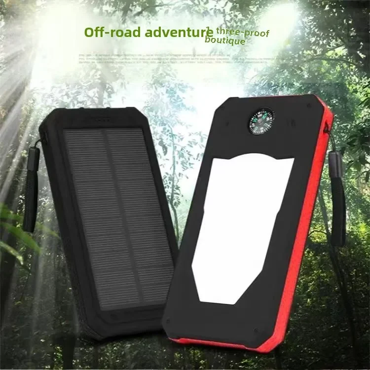 Solar Power Bank 20000 Outdoor Camping Light Mobile Phone Multi-function Portable Large-capacity Mobile Power Supply BCAK view 2