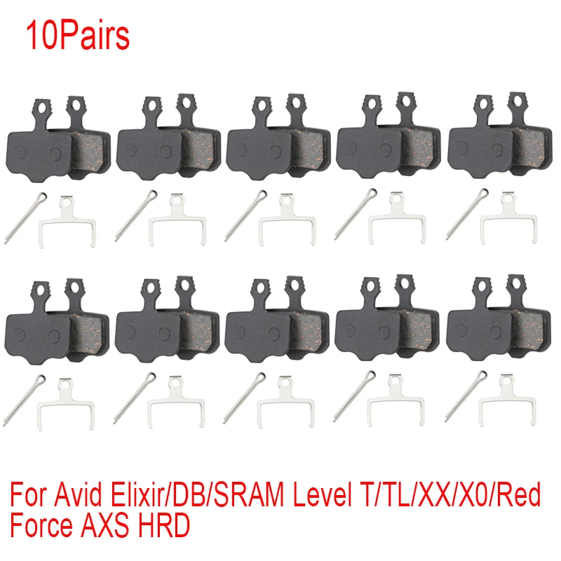 10pairs Bike Disc Brake Pads For Avid Elixir R/CR/CR-MAG/E1/3/5/7/9 SRAM RED FORCE AXS Level T/TL X0 XX DB1/3/5 MTB Brake Pad