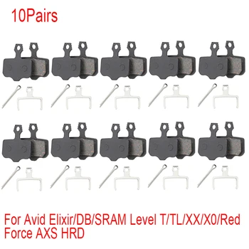 자전거 디스크 브레이크 패드, Avid 엘릭서 R/CR/CR-MAG/E1/3/5/7/9 SRAM RED FORCE AXS 레벨 T/TL X0 XX DB1/3/5 MTB 브레이크 패드, 10 쌍 