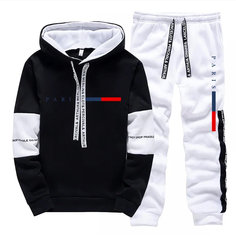 Men's Set/Hoodie/Pants Paris Fashion Autumn Winter Casual Sports Hooded Pullover & Sweatpants Outdoor Street Comfort Sportswear view 4