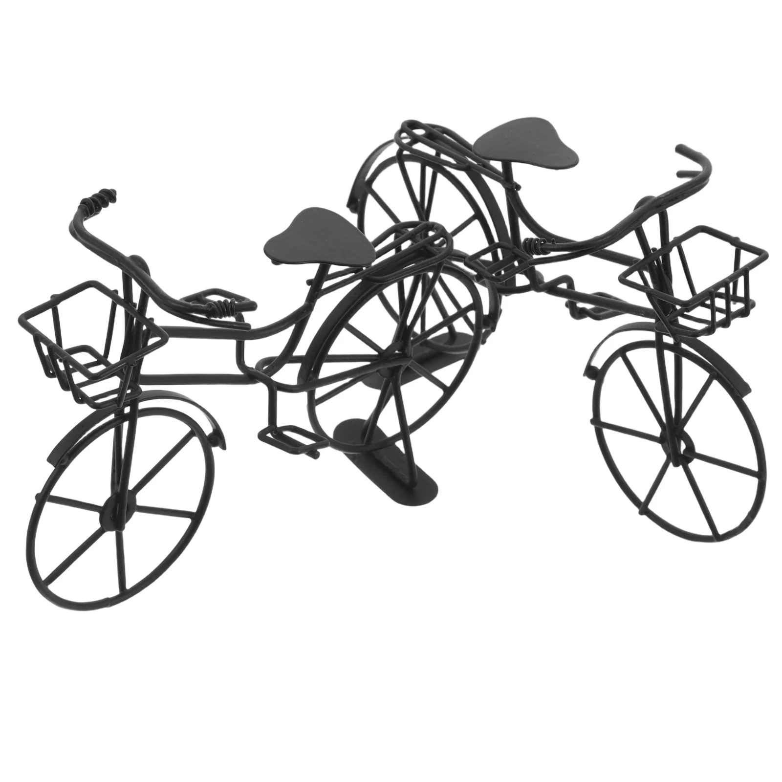 

2pcs Miniature Bicycles Realistic Metal Bike For Dollhouse Decor Desktop Ornament Retro Bicycle Home Decoration Collection