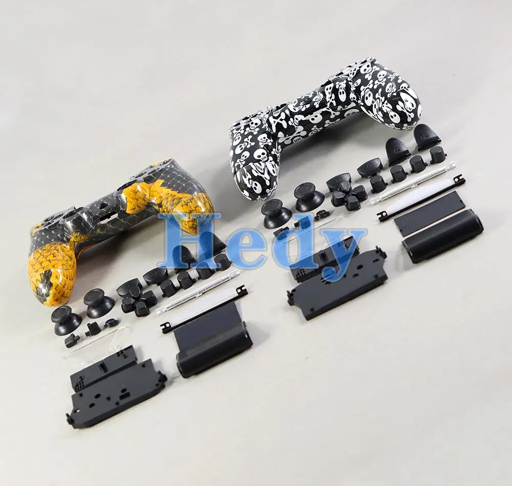 1 Juego de funda carcasa completa con botón para PS4 2,0 JDS 001 JDM 011 cubierta frontal trasera para controlador Sony PS4