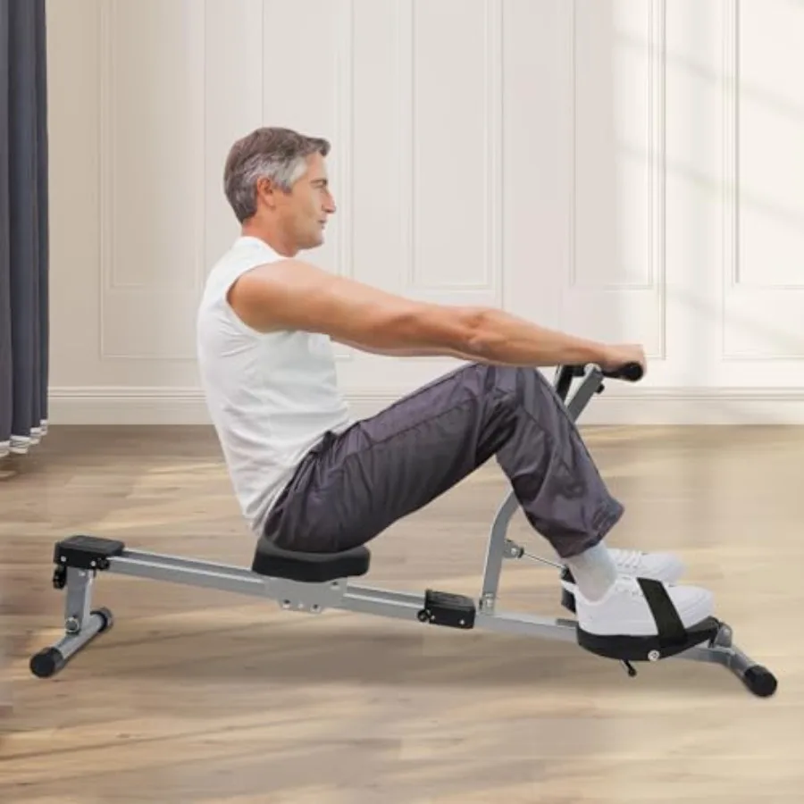 آلة التجديف القابلة للطي للمنزل التجديف الهيدروليكي مع 16 مستويات المقاومة 3 مستويات الارتفاع السكك الحديدية الشريحة المزدوجة 265 رطل الوزن السعة