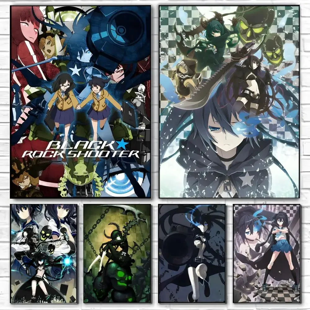 Anime B-Blacks Rocks Shooters Poster Self-adhesive Art Waterproof Paper Sticker Coffee House Bar Room Wall Decor