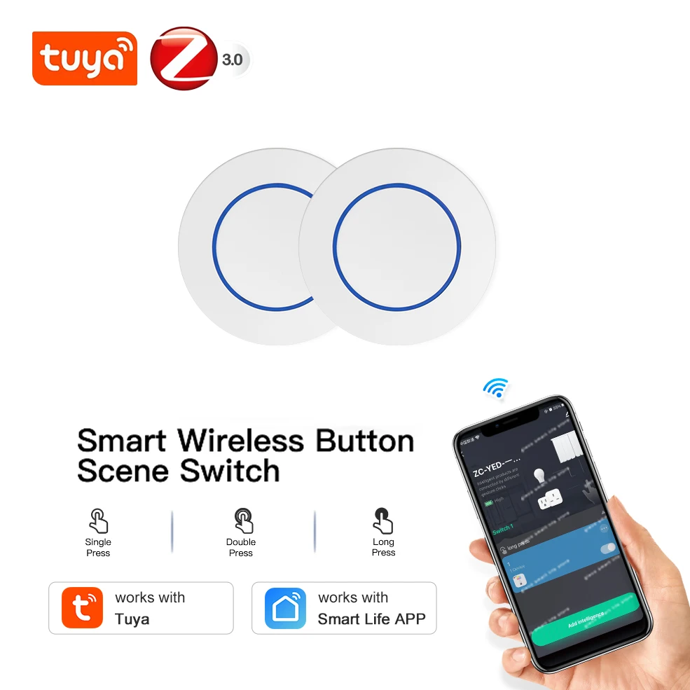 Smart Life ZigBee Button Scene Switch Wireless Intelligent Linkage Tuya Smart Switch Remote Controller Smart Home Automation