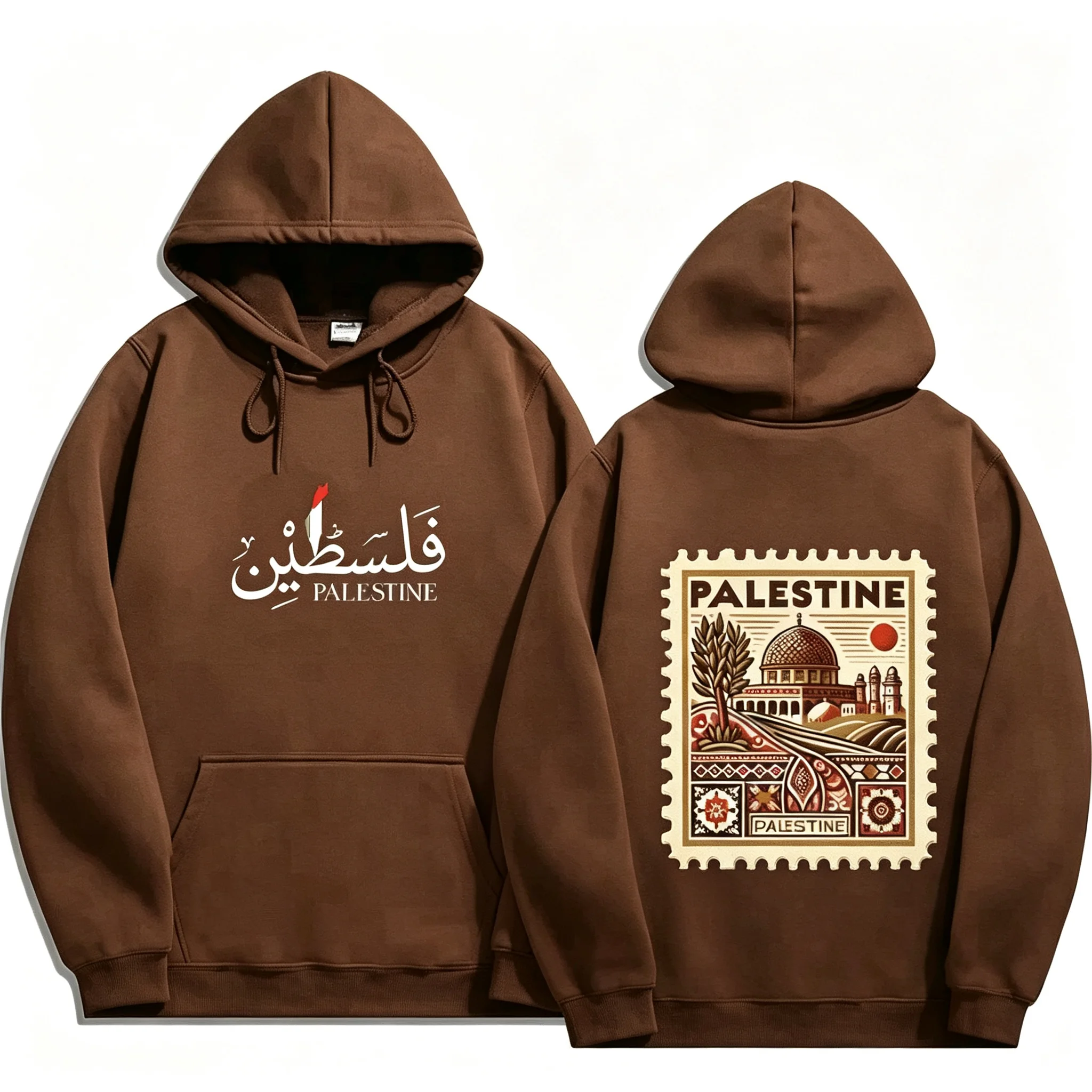 2026 Unisex Vintage Palästina Grafik-Hoodie Herbst Winter Lässiger Pullover Sweatshirt Harajuku Ästhetik Retro Streetwear Locker Geschnitten – Detail 10