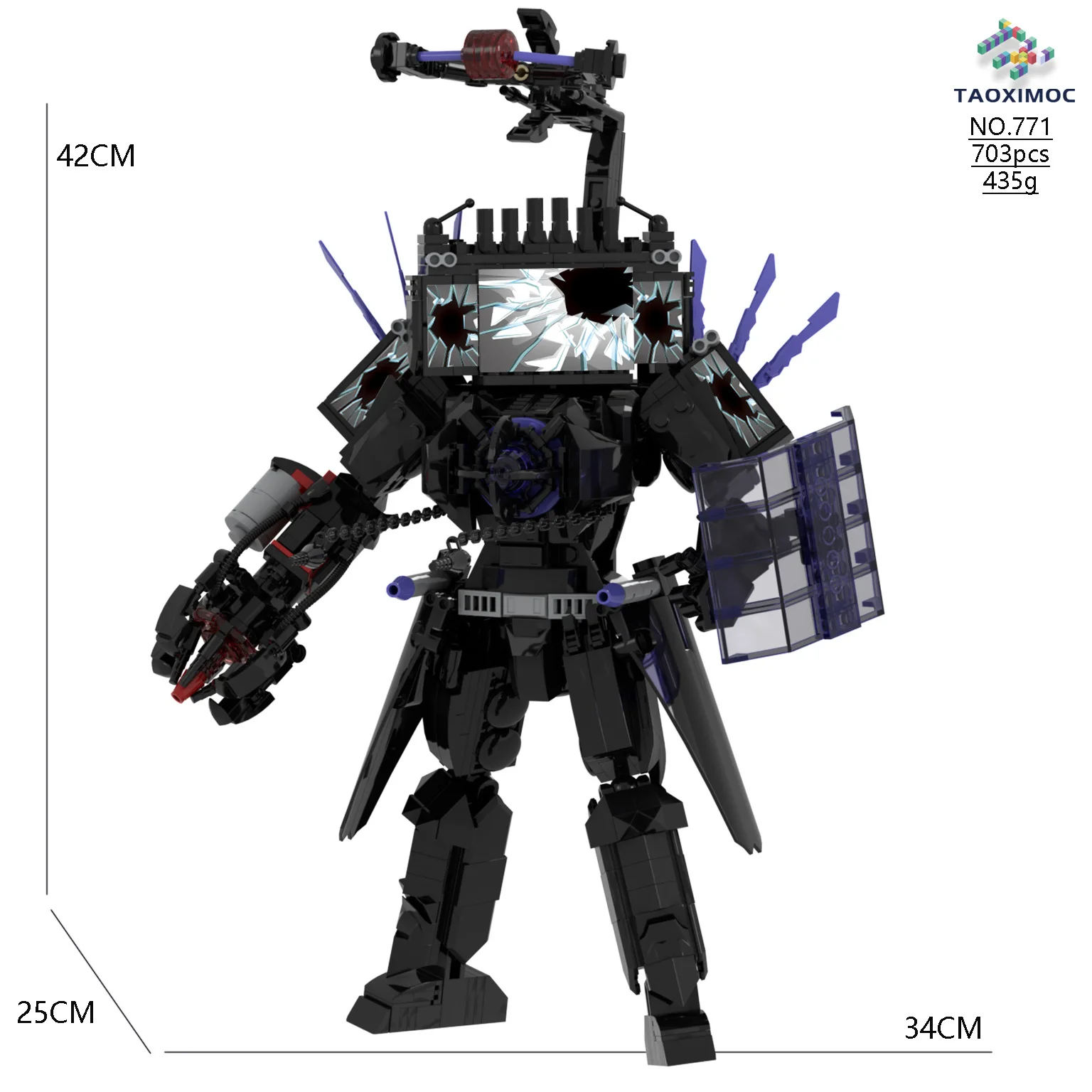 Skibidi Toilet MOC Abstract Robot Building Blocks Compatible With LEGO Trisome Titan Speaker Man Model Bricks Toys