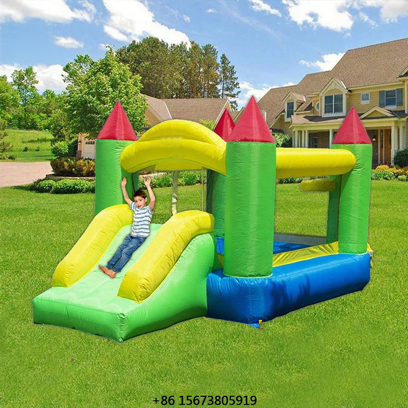 Summer Sale Perfect Kids' Inflatable Water Play Castle with Arch Slide PVC Material Easy Setup for Outdoor Use