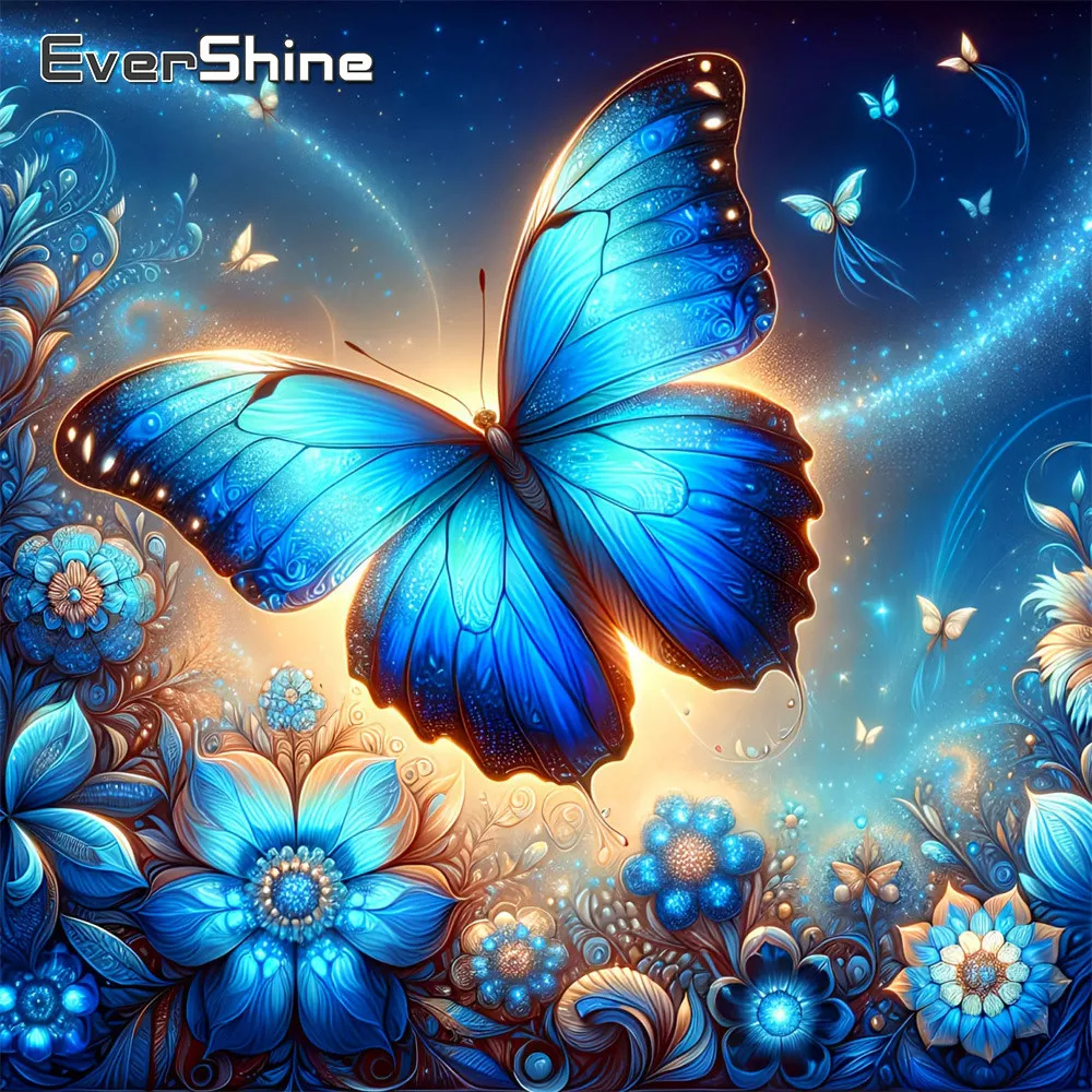 EverShine Diamantmalerei Schmetterling Bild Strass Mosaik Tier Vollquadrat-Stickerei Gänseblümchen Handgemachtes Hobby