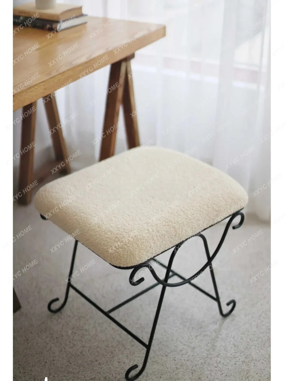 

JJMetal Простота Современный Антикварный Стиль Ретро Туалетный Стул Дизайн Обувь Пеленальная Кровать Табурет