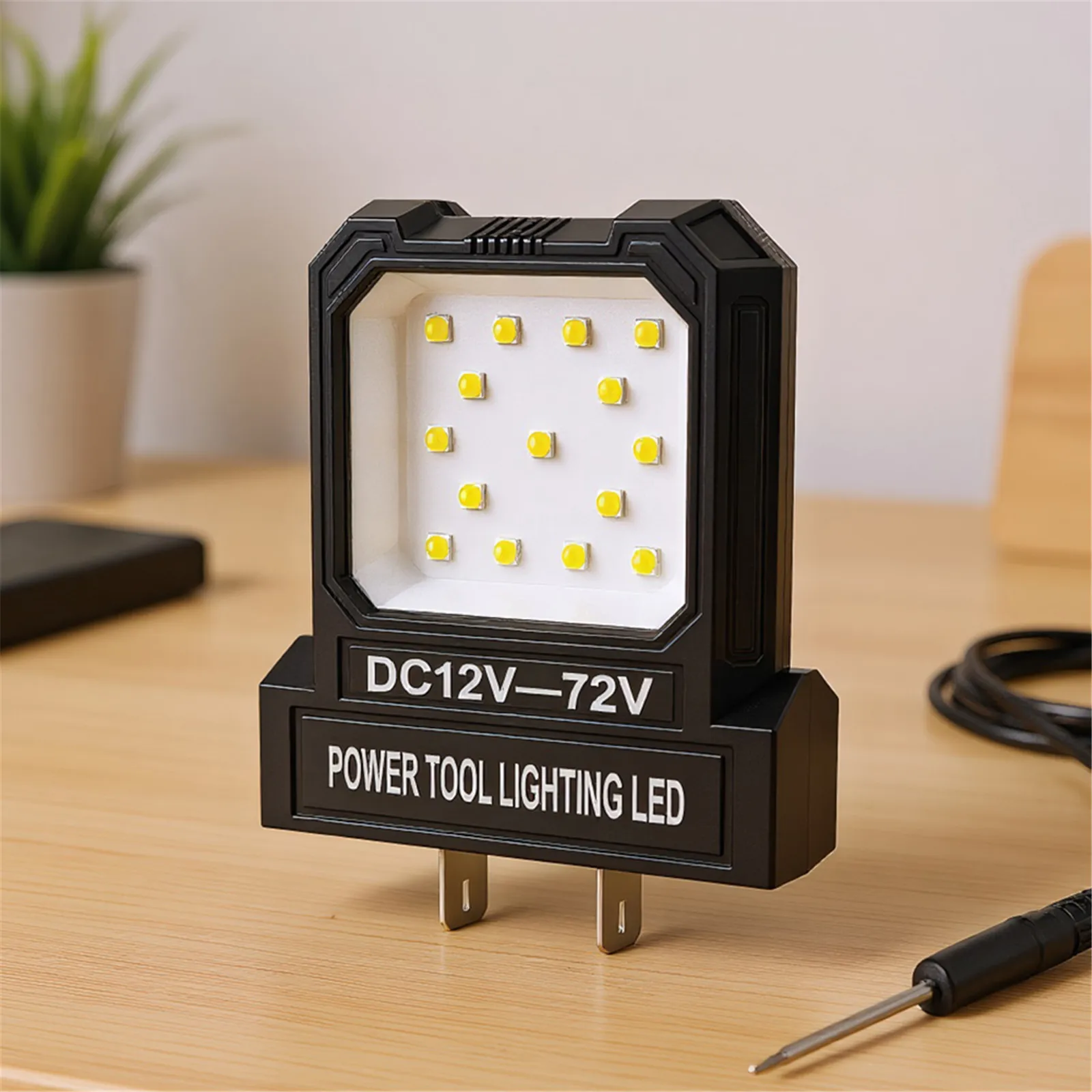 12V-72V LED Mini Pocket Work Light 550LM No Battery Long-Lasting Strong Light Super Bright Spotlight for Office/Bedroom 2/4PCS