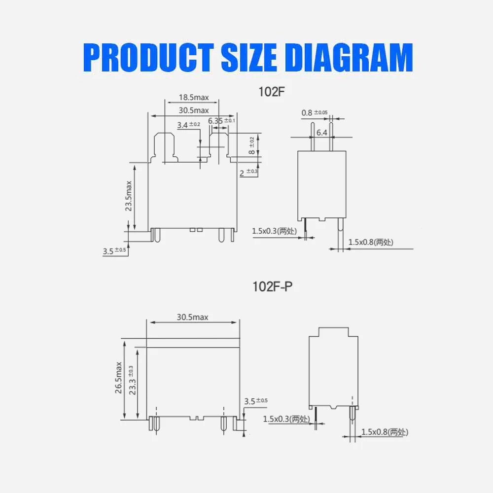 50PCS GBeelee BL-JDQ-102F Produsen China OEM Relay Daya Tinggi 12v 4pin 20a 25a Relay Mini Pcb 250vac Relay Listrik Untuk AC