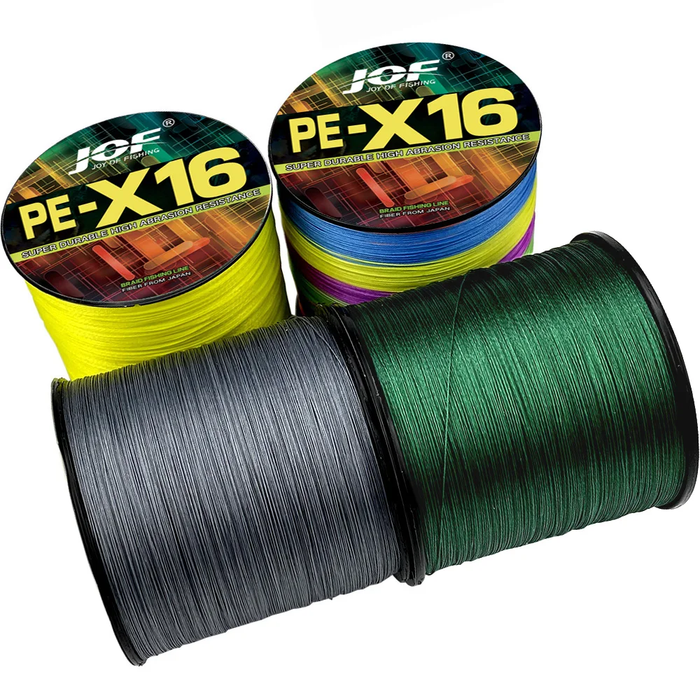 High Quality X16 Strands Braided Wear-resistant PE Multifilament Fishing Line 0.16-0.80mm Big Fish 25-200LB Strong Pulling Force